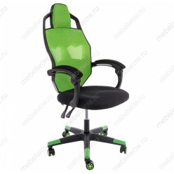 Кресло компьютерное Woodville Knight сетка/ткань зеленое/черное