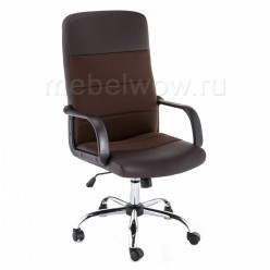 Кресло компьютерное Woodville Prosto экокожа/ткань коричневое