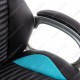 Кресло компьютерное Woodville Roketas экокожа/ткань черное/голубое