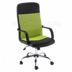 Кресло компьютерное Woodville Prosto экокожа/ткань черное/зеленое