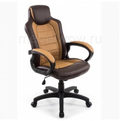 Кресло компьютерное Woodville Kadis экокожа коричневое/бежевое