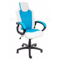 Кресло компьютерное Woodville Kadis экокожа белое/голубое