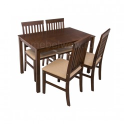 Комплект обеденный Woodville Luar (стол и 4 стула) коричневый/бежевый