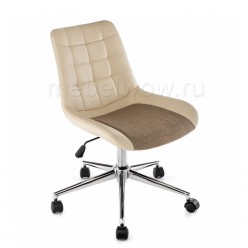 Кресло компьютерное Woodville Marco экокожа/ткань бежевый/коричневый