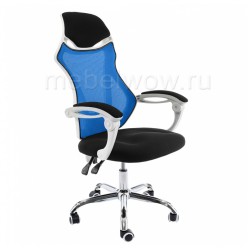 Кресло компьютерное Woodville Armor сетка/ткань черное/голубое