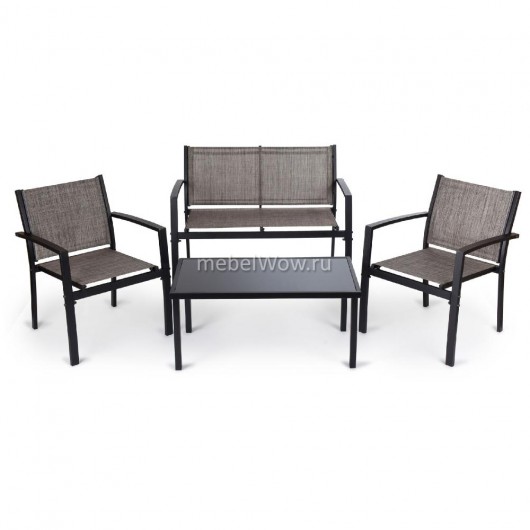 Комплект для отдыха Patio T206B (стол+2 кресла+диван) черный