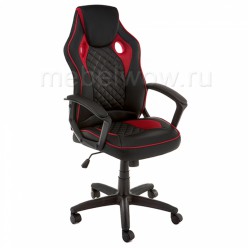 Кресло компьютерное Woodville Raid экокожа/ткань черное/красное