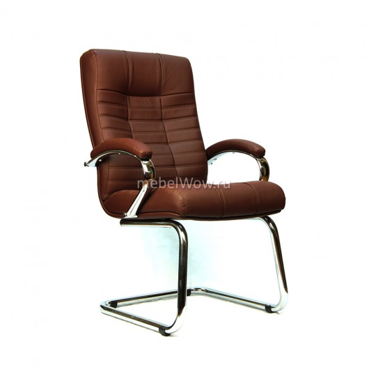 Кресло посетителя Everprof Atlant CF экокожа коричневый