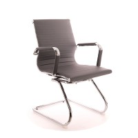 Кресло посетителя Everprof Leo CF экокожа серый