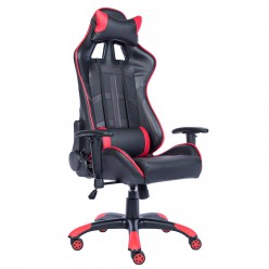 Кресло игровое Everprof Lotus S10 экокожа черный/красный