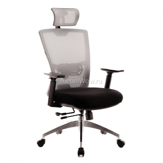 Кресло руководителя Everprof Polo S сетка/ткань серый/черный
