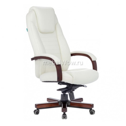 Кресло руководителя Бюрократ T-9923WALNUT/IVORY кожа слоновая кость