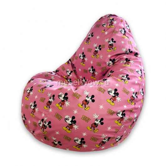 Кресло-мешок DreamBag 3XL велюр Микки Маус розовый