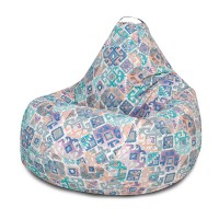 Кресло-мешок DreamBag 3XL жаккард Ясмин голубой