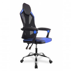 Кресло игровое College CLG-802 LXH Blue сетка/экокожа черный/синий