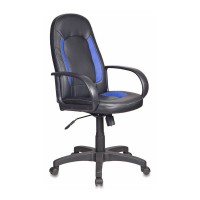 Кресло руководителя Бюрократ CH-826/B+BL экокожа синий/черный