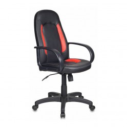 Кресло руководителя Бюрократ CH-826/B+R экокожа красный/черный