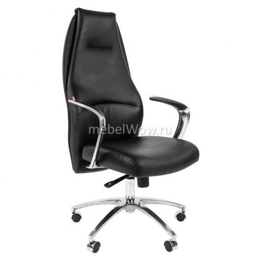 Кресло руководителя EasyChair 554 SL кожа/экокожа черный