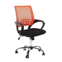 Кресло оператора EasyChair 304 TC Net хром сетка/ткань черный/оранжевый