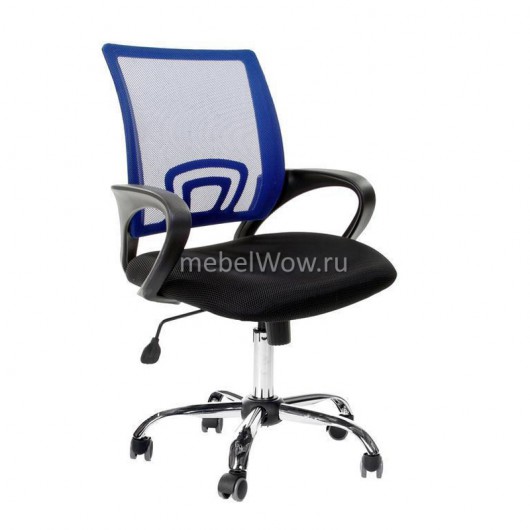 Кресло оператора EasyChair 304 TC Net хром сетка/ткань черный/синий