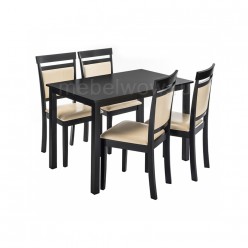 Комплект обеденный Woodville Modis (стол и 4 стула) коричневый/бежевый