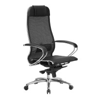 Кресло руководителя Метта SAMURAI S-1.04 Черный Плюс сетка/экокожа черный
