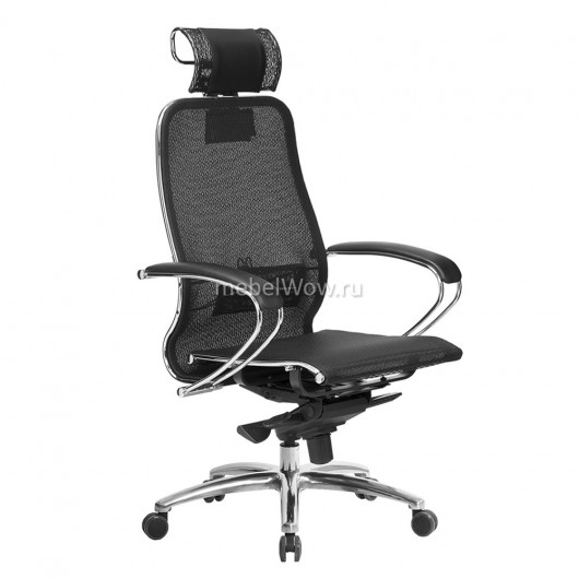 Кресло руководителя Метта SAMURAI S-2.04 Черный Плюс сетка/экокожа черный