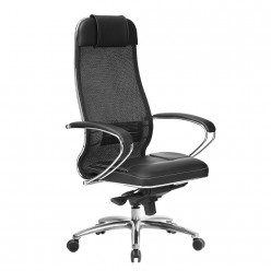 Кресло руководителя Метта SAMURAI SL-1.04 Черный Плюс сетка/кожа черный