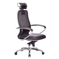 Кресло руководителя Метта SAMURAI SL-2.04 Черный Плюс сетка/кожа черный
