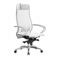 Кресло руководителя Метта SAMURAI S-1.04 Белый лебедь сетка/экокожа белый