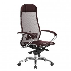 Кресло руководителя Метта SAMURAI S-1.04 сетка/экокожа темно-бордовый