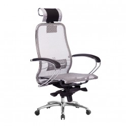 Кресло руководителя Метта SAMURAI S-2.04 сетка/экокожа серый