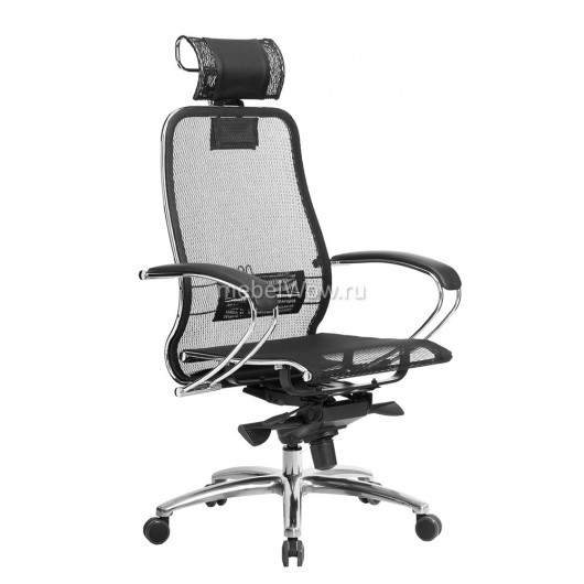 Кресло руководителя Метта SAMURAI S-2.04 сетка/экокожа черный