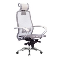 Кресло руководителя Метта SAMURAI S-2.04 Белый лебедь сетка/экокожа белый