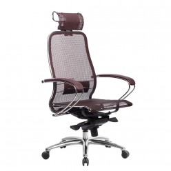 Кресло руководителя Метта SAMURAI S-2.04 сетка/экокожа темно-бордовый