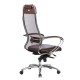 Кресло руководителя Метта SAMURAI SL-1.04 сетка/кожа темно-коричневый