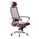 Кресло руководителя Метта SAMURAI SL-2.04 сетка/кожа темно-бордовый