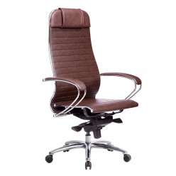 Кресло руководителя Метта SAMURAI K-1.04 кожа темно-коричневый