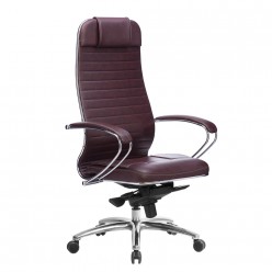 Кресло руководителя Метта SAMURAI KL-1.04 кожа темно-бордовый