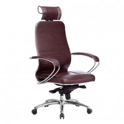 Кресло руководителя Метта SAMURAI KL-2.04 кожа темно-бордовый