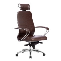 Кресло руководителя Метта SAMURAI KL-2.04 кожа темно-коричневый