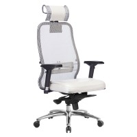 Кресло руководителя Метта SAMURAI SL-3.04 Белый лебедь сетка/кожа белый
