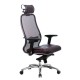Кресло руководителя Метта SAMURAI SL-3.04 сетка/кожа темно-бордовый