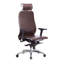 Кресло руководителя Метта SAMURAI K-3.04 кожа темно-коричневый