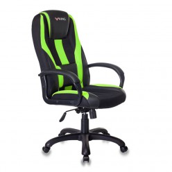 Кресло игровое Бюрократ VIKING-9/BL+SD экокожа/ткань зеленый/черный