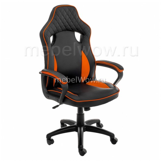 Кресло компьютерное Woodville Anger экокожа черный/оранжевый