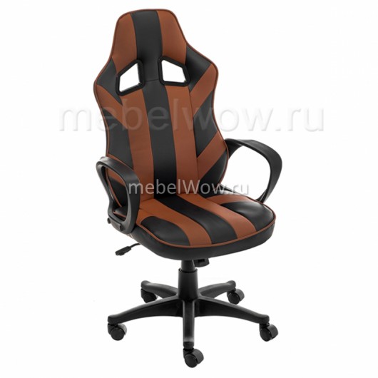 Кресло компьютерное Woodville Lambo экокожа коричневый/черный