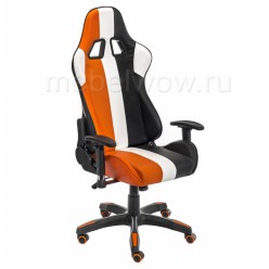 Кресло компьютерное Woodville Line экокожа белый/оранжевый/черный