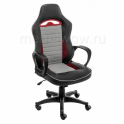 Кресло компьютерное Woodville Loki экокожа серый/черный/красный