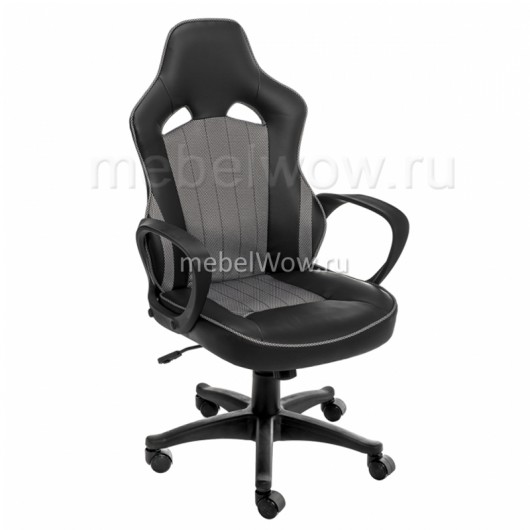 Кресло компьютерное Woodville Modus экокожа/ткань серый/черный